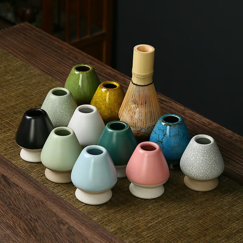 Bamboo Whisk Chasen - Porta frusta per tè Matcha Supporto