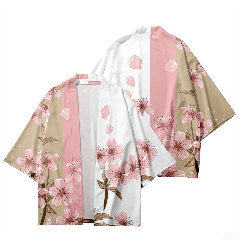 Kimono Yukata Cotton - Estate Donna Stampa floreale Kimono Uomo