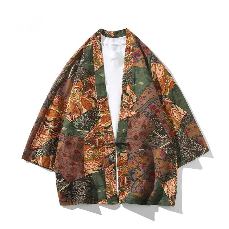 Kimono Yukata Cotton - Stampa stile etnico Yukata Uomo Donna