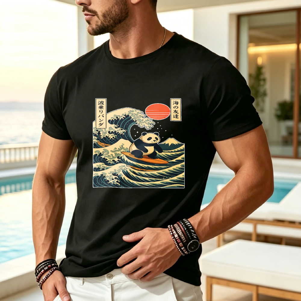 T-shirt da uomo retrò con pand - Japanese Lifestyle And Culture recensione e prezzo